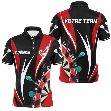 Polo Fléchettes Personnalisé - Équipe Noir & Rouge - Polo Homme
