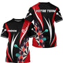 Polo Fléchettes Personnalisé - Équipe Noir & Rouge - T-Shirt Homme