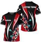 Polo Fléchettes Personnalisé - Équipe Noir & Rouge - T-Shirt Homme