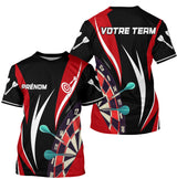 Polo Fléchettes Personnalisé - Équipe Noir & Rouge - T-Shirt Homme