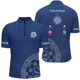 Polo Fléchettes Personnalisé – Appel Entrant Bleu Marine - Polo Zippé Homme