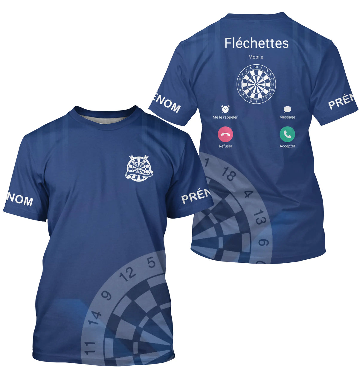 Polo Fléchettes Personnalisé – Appel Entrant Bleu Marine - T-Shirt Homme
