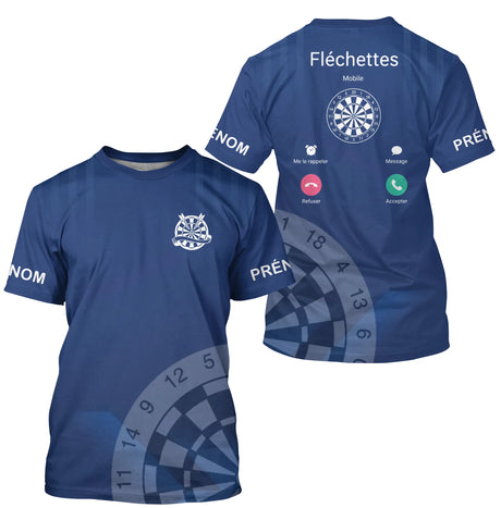 Polo Fléchettes Personnalisé – Appel Entrant Bleu Marine - T-Shirt Homme