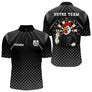 Polo Fléchettes Personnalisé Black - Coq Gaulois Homme Femme - Polo Zippé Homme