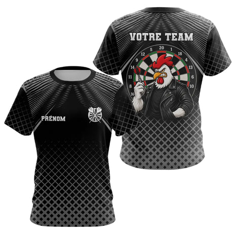 Polo Fléchettes Personnalisé Black - Coq Gaulois Homme Femme - T-Shirt Femme