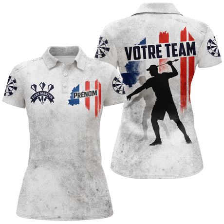 Polo Fléchettes Personnalisé Blanc - Dart Master Design - Polo Femme