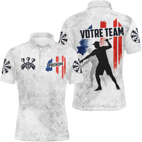 Polo Fléchettes Personnalisé Blanc - Dart Master Design - Polo Homme