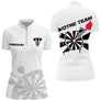 Polo Fléchettes Personnalisé Blanc - Équipe Homme Femme - Polo Zippé Femme