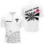 Polo Fléchettes Personnalisé Blanc - Équipe Homme Femme - Polo Zippé Homme