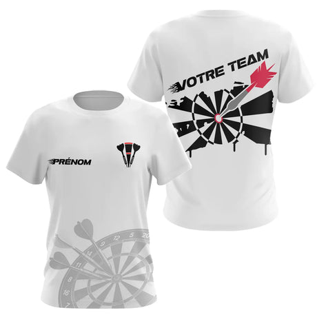 Polo Fléchettes Personnalisé Blanc - Équipe Homme Femme - T-Shirt Femme