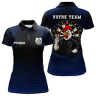 Polo Fléchettes Personnalisé Bleu - Coq Gaulois Homme Femme - Polo Femme