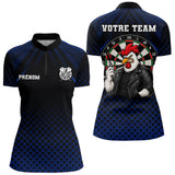 Polo Fléchettes Personnalisé Bleu - Coq Gaulois Homme Femme - Polo Zippé Femme