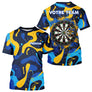 Polo Fléchettes Personnalisé Bleu Jaune - Cadeau Passionné - T-Shirt Homme