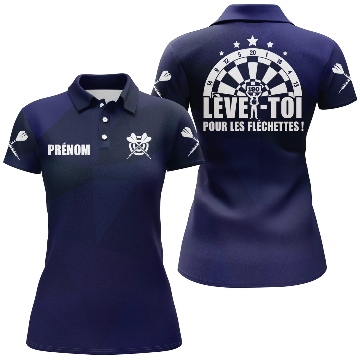 Polo Fléchettes Personnalisé – Bleu Marine Élégant & Sportif - Polo Femme