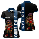 Polo Fléchettes Personnalisé Bleu Noir - Style & Performance - Polo Femme