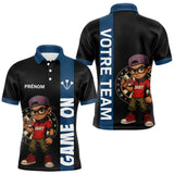 Polo Fléchettes Personnalisé Bleu Noir - Style & Performance - Polo Homme