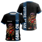 Polo Fléchettes Personnalisé Bleu Noir - Style & Performance - T-Shirt Femme