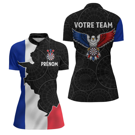 Polo Fléchettes Personnalisé – Carte de France & Aigle - Polo Zippé Femme