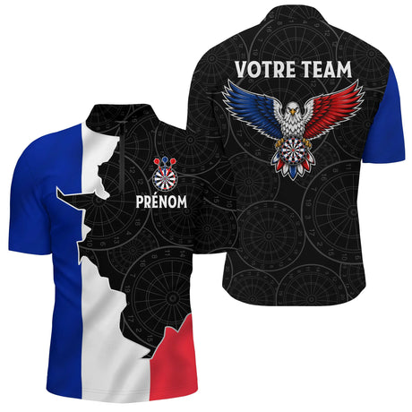 Polo Fléchettes Personnalisé – Carte de France & Aigle - Polo Zippé Homme