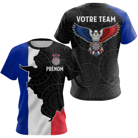 Polo Fléchettes Personnalisé – Carte de France & Aigle - T-Shirt Femme
