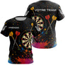 Polo Fléchettes Personnalisé Cible – Effet Splash Multicolore - T-Shirt Femme