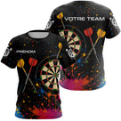 Polo Fléchettes Personnalisé Cible – Effet Splash Multicolore - T-Shirt Femme