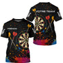 Polo Fléchettes Personnalisé Cible – Effet Splash Multicolore - T-Shirt Homme
