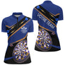 Polo Fléchettes Personnalisé – Cible Élégante Bleu - Polo Zippé Femme