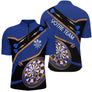 Polo Fléchettes Personnalisé – Cible Élégante Bleu - Polo Zippé Homme