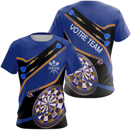 Polo Fléchettes Personnalisé – Cible Élégante Bleu - T-Shirt Femme