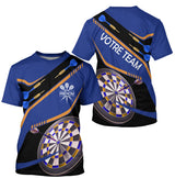 Polo Fléchettes Personnalisé – Cible Élégante Bleu - T-Shirt Homme