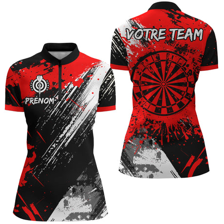 Polo Fléchettes Personnalisé – Classique Effet Graffiti Sportif - Polo Zippé Femme