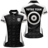 Polo Fléchettes Personnalisé Club - Flammes Noir & Blanc - Polo Femme