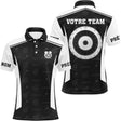 Polo Fléchettes Personnalisé Club - Flammes Noir & Blanc - Polo Homme