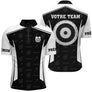 Polo Fléchettes Personnalisé Club - Flammes Noir & Blanc - Polo Zippé Homme