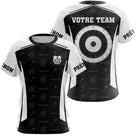 Polo Fléchettes Personnalisé Club - Flammes Noir & Blanc - T-Shirt Femme