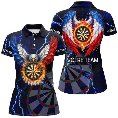 Polo Fléchettes Personnalisé – Design Aigle & France - Polo Femme 