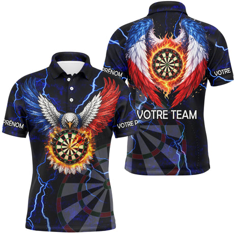 Polo Fléchettes Personnalisé – Design Aigle & France - Polo Homme 