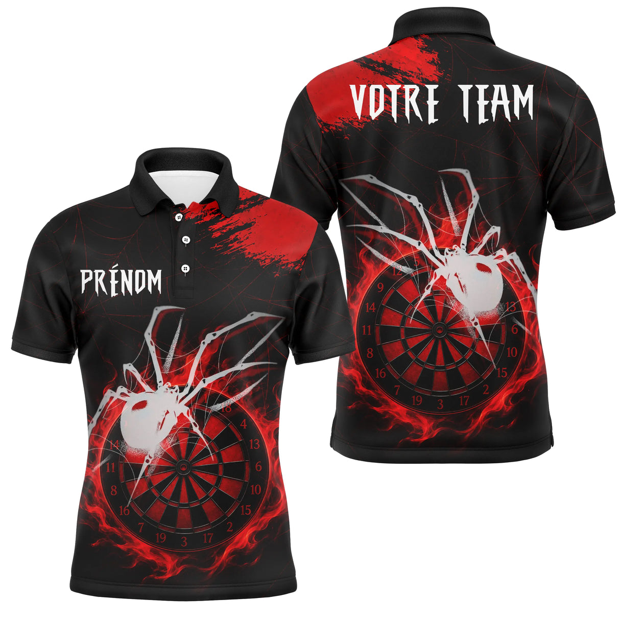 Polo Fléchettes Personnalisé – Design Araignée Flamboyante - Polo Homme