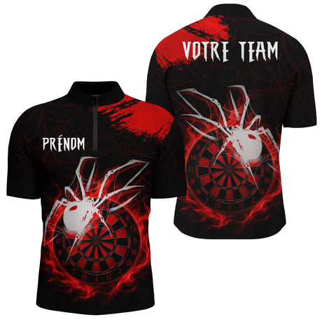 Polo Fléchettes Personnalisé – Design Araignée Flamboyante - Polo Zippé Homme
