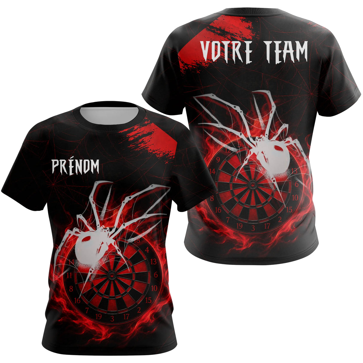 Polo Fléchettes Personnalisé – Design Araignée Flamboyante - T-Shirt Femme
