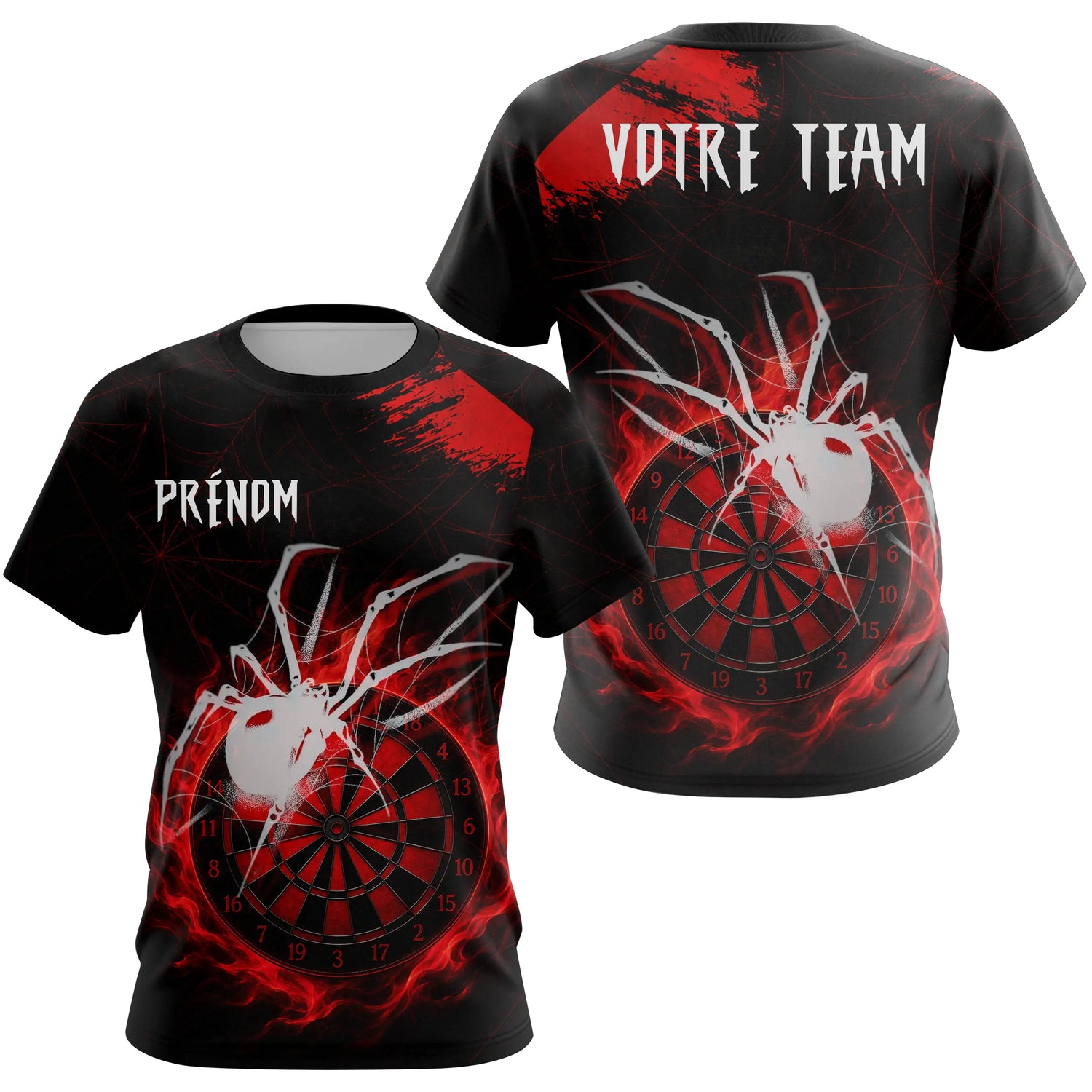 Polo Fléchettes Personnalisé – Design Araignée Flamboyante - T-Shirt Femme