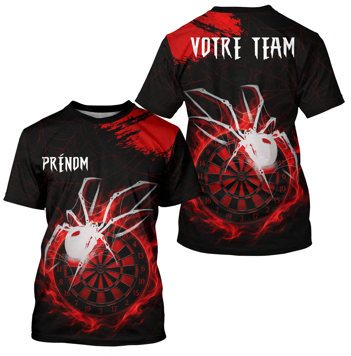 Polo Fléchettes Personnalisé – Design Araignée Flamboyante - T-Shirt Homme