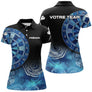 Polo Fléchettes Personnalisé – Design Bleu Abstrait - Polo Femme