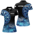 Polo Fléchettes Personnalisé – Design Bleu Abstrait - Polo Femme