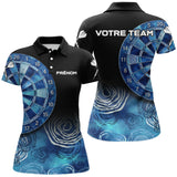 Polo Fléchettes Personnalisé – Design Bleu Abstrait - Polo Femme