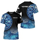 Polo Fléchettes Personnalisé – Design Bleu Abstrait - T-Shirt Homme