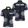 Polo Fléchettes Personnalisé – Design Cibles Bleu Royal - Polo Homme