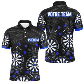 Polo Fléchettes Personnalisé – Design Cibles Bleu Royal - Polo Homme