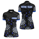 Polo Fléchettes Personnalisé – Design Cibles Bleu Royal - Polo Zippé Femme